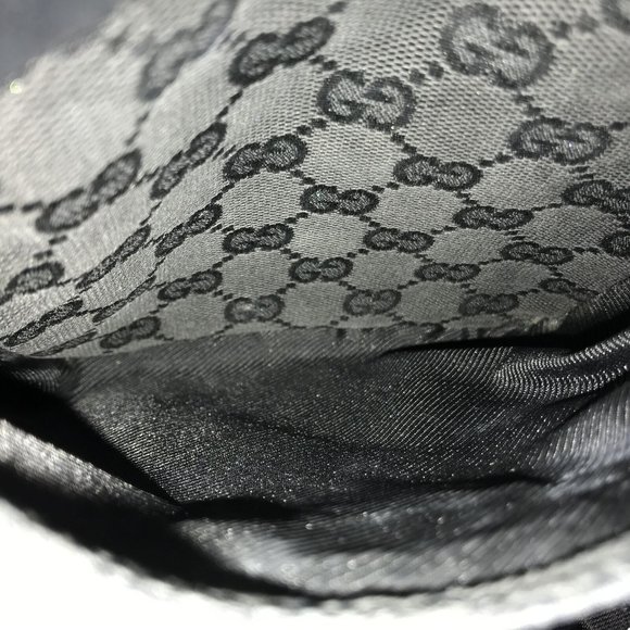 552228F V Gucci Clutch Bag Waist GG Black Canvas - Picture 6 of 11